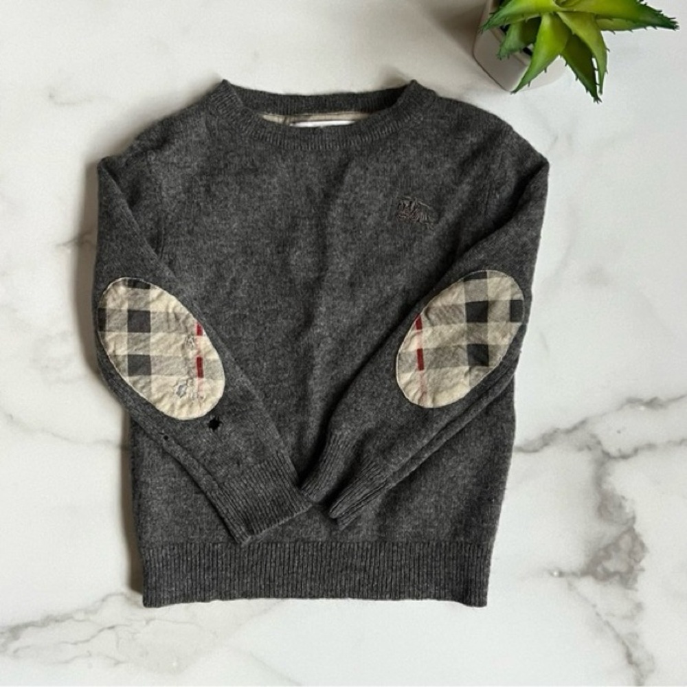 Burberry’s Signature Plaid Elbow Patch pullover sweater